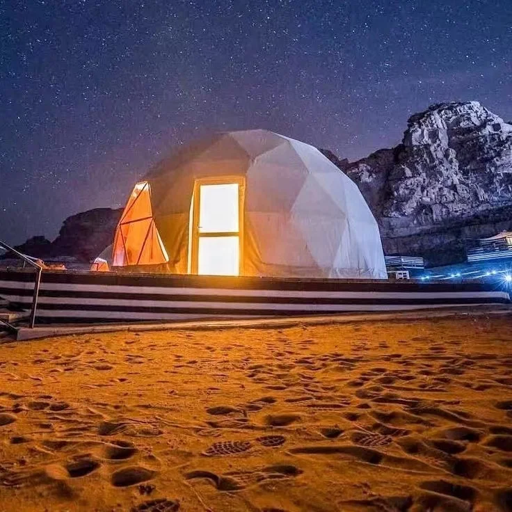 Outdoor Camping Prefab Waterproof Glamping Geodesic Dome House Luxury Tent For Resort