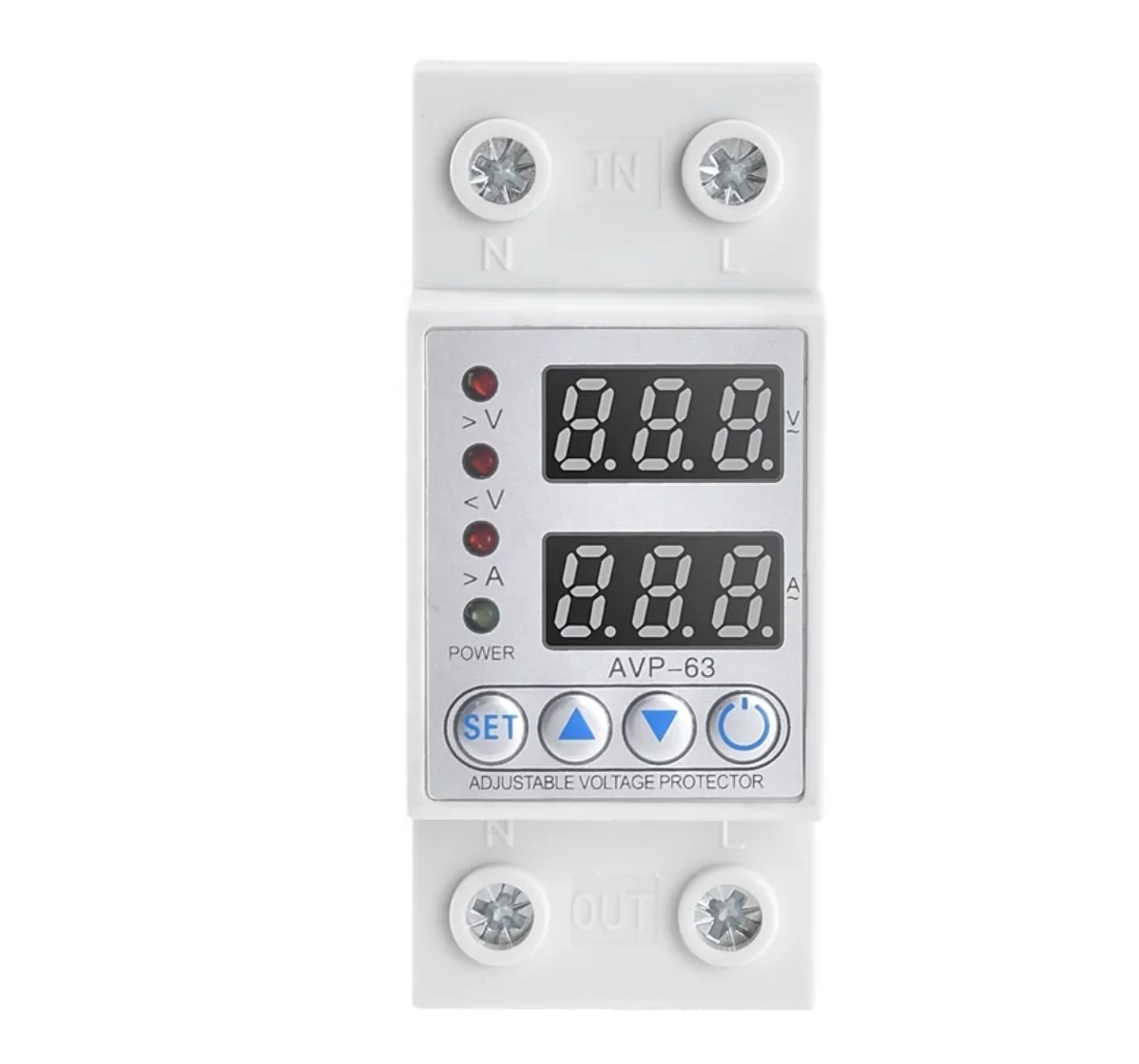 По сравнению с пониженного напряжения реле AVP-63 40A 63A 230V din-рейку Регулируемый Автоматический цифровой двойной дисплей предел защита от перегрузки по току