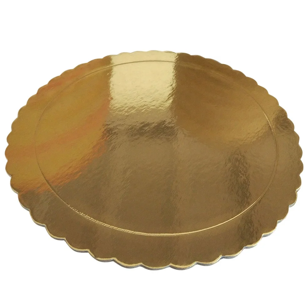 China BOAO factory wholesale round gold foil grease-proof silver cardboard cake tray, cake boards base for cake