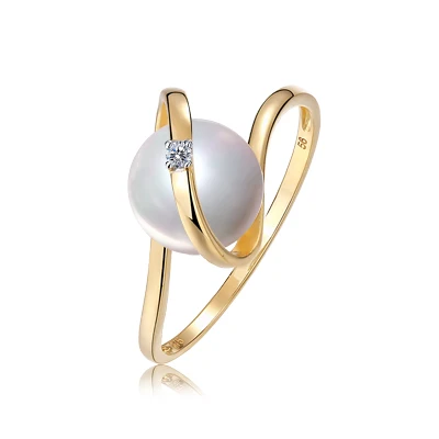 Простой стиль годовщина свадьбы обручальное подарок Oro 14K 18K 24K настоящим золотом карат алмазов кольцо для женщин