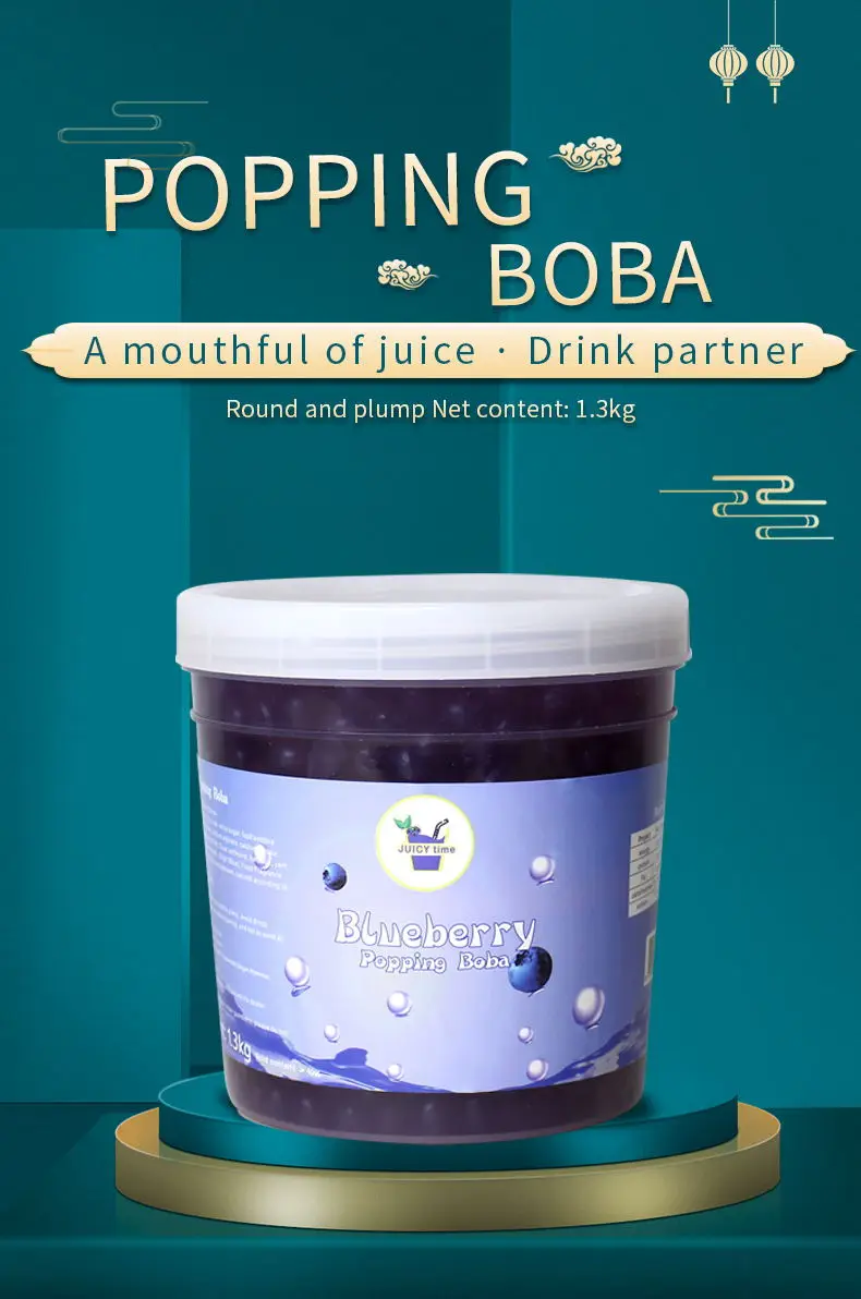 Barreled blueberry blasting beads Fresh blueberries are made into tea shops, special for drinks shops and dessert shops