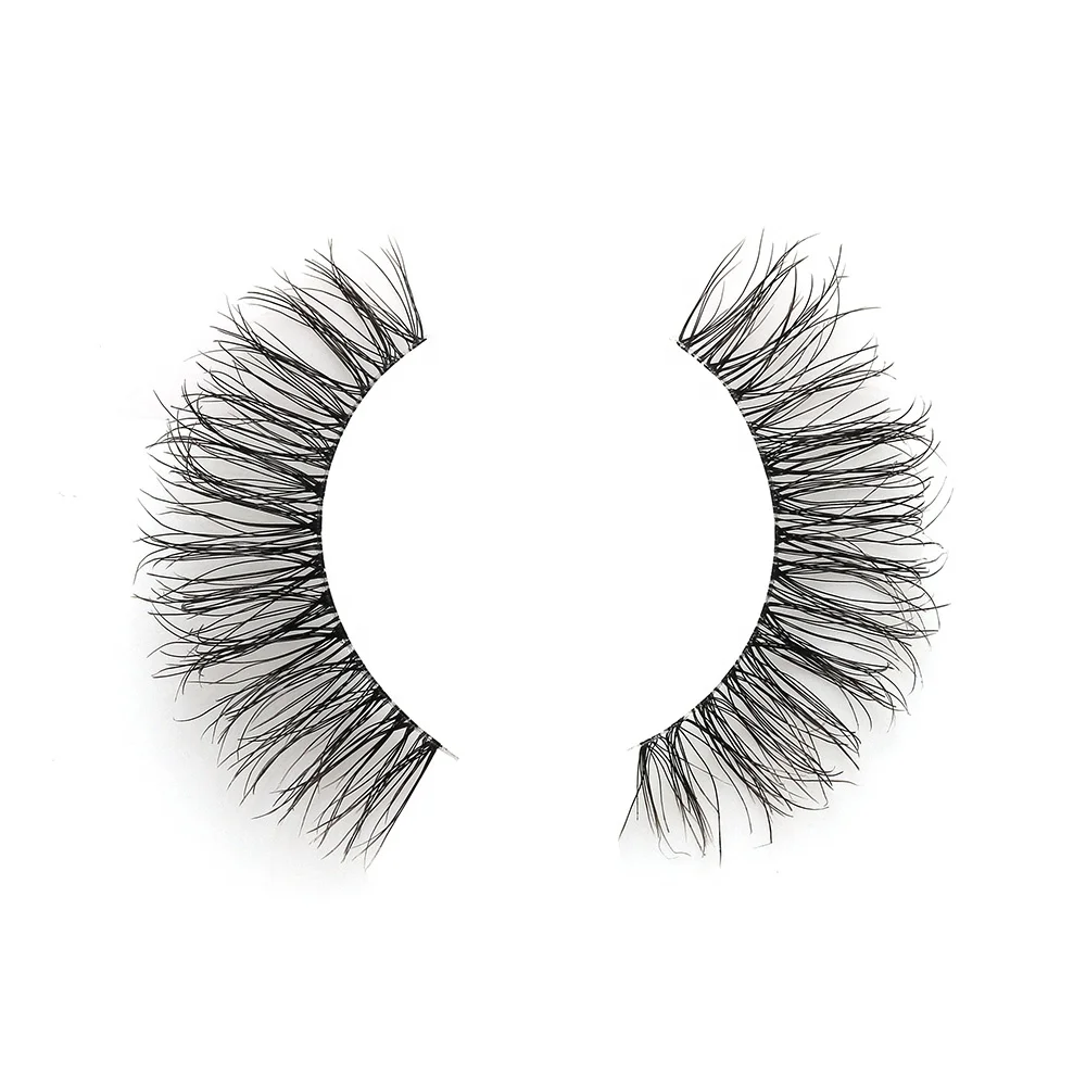 Own Brand hollow softer material 3D effect 1/3 lighter weight faux mink natural eyelash lashes wholesale hand made strip lash