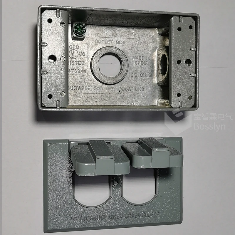 Electrical iron box wiring connection wall box with nema 5-20r receptacles duplex receptacle