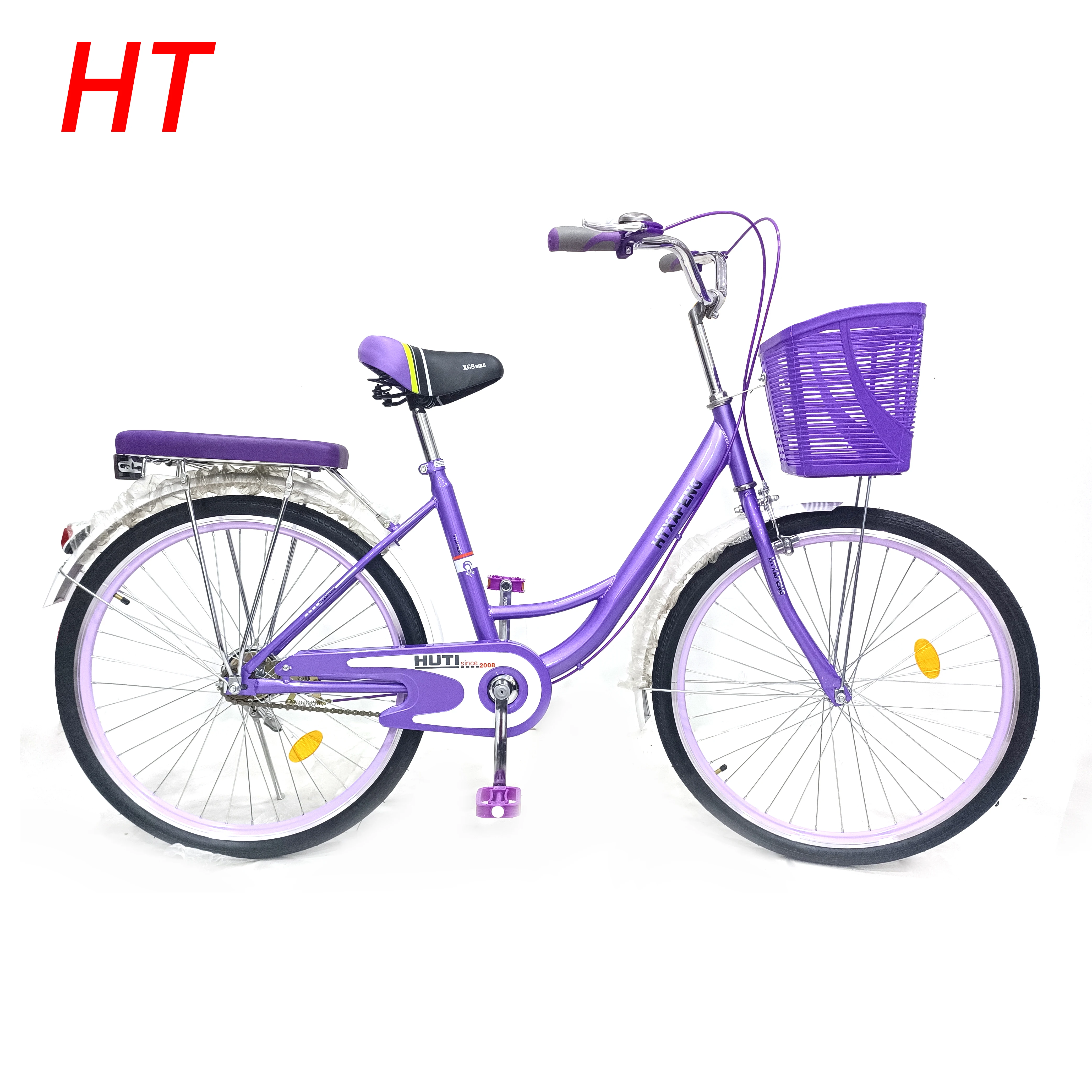 adult purple steel frame cheap  classic bike lady 26 inch adult bicycle women city bike