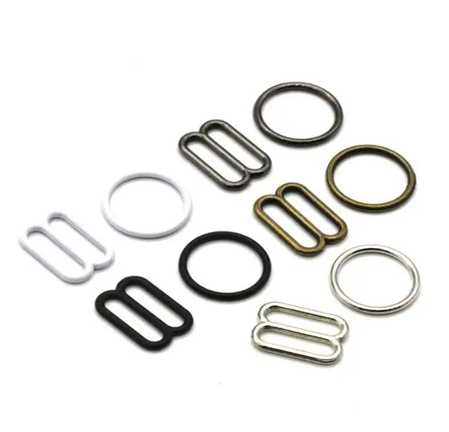 Shiny Alloy Metal Bra Ring Adjuster Clasps Zinc Alloy Material Washable Straps Heart/Square Patterns for Lingerie Underwear