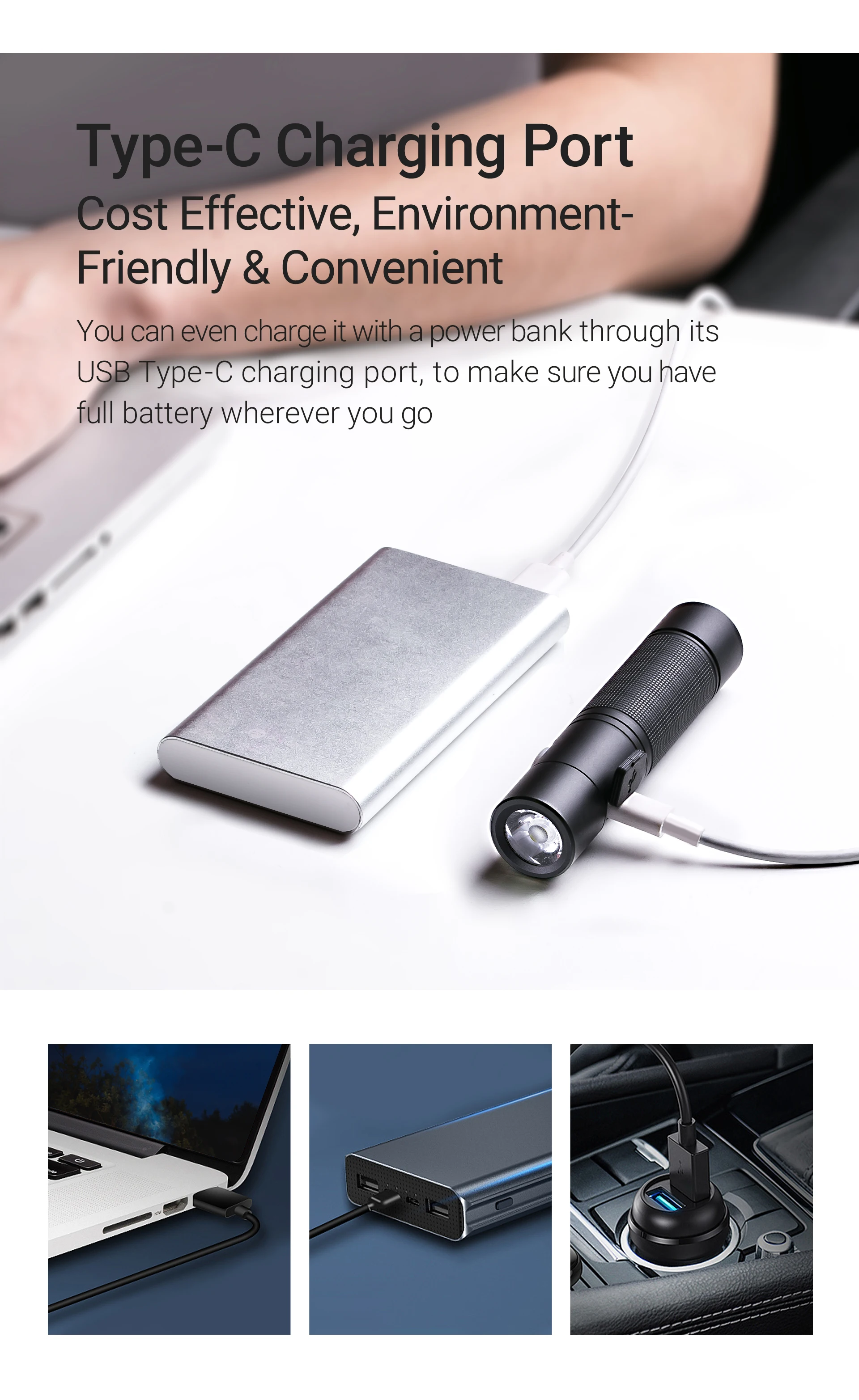 1400 lumen high power Nextorch ED10 type C recharge edc flashlight Good selling torch flash light ce