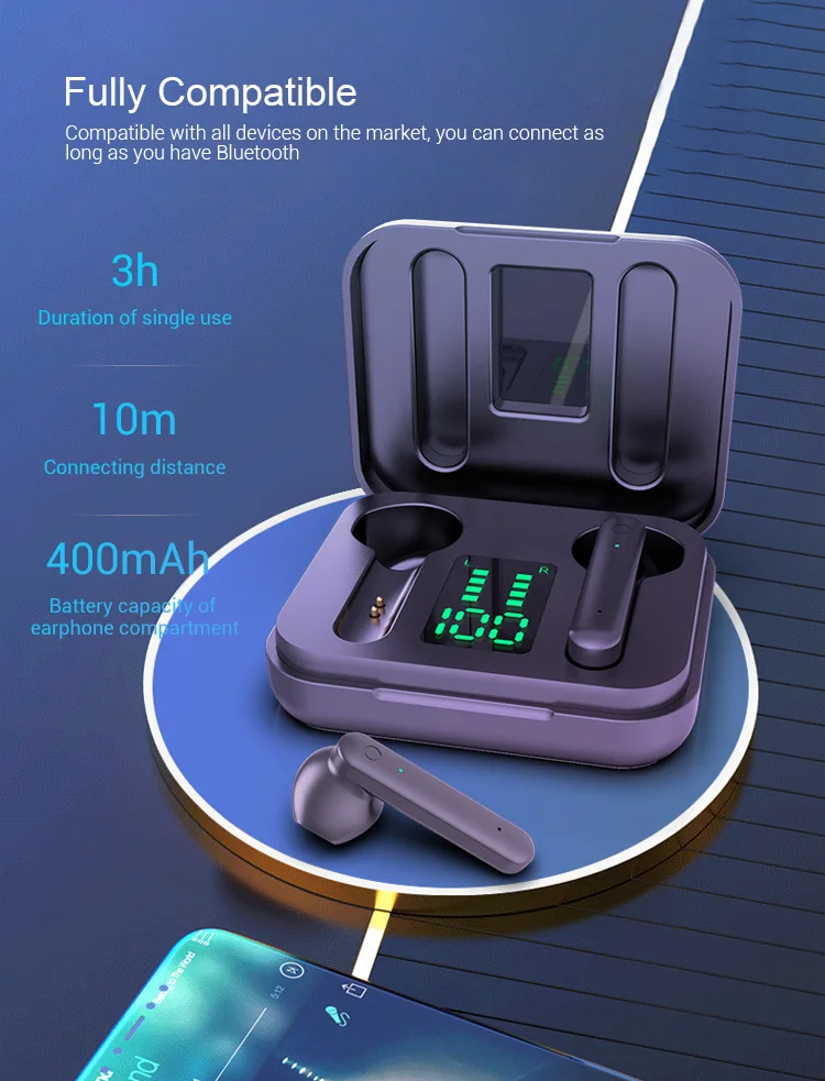 
Hight Quality Low Price Perfect Sound Comfortable Waterproof, Noise Microphone Wireless Headphones Earplugs 