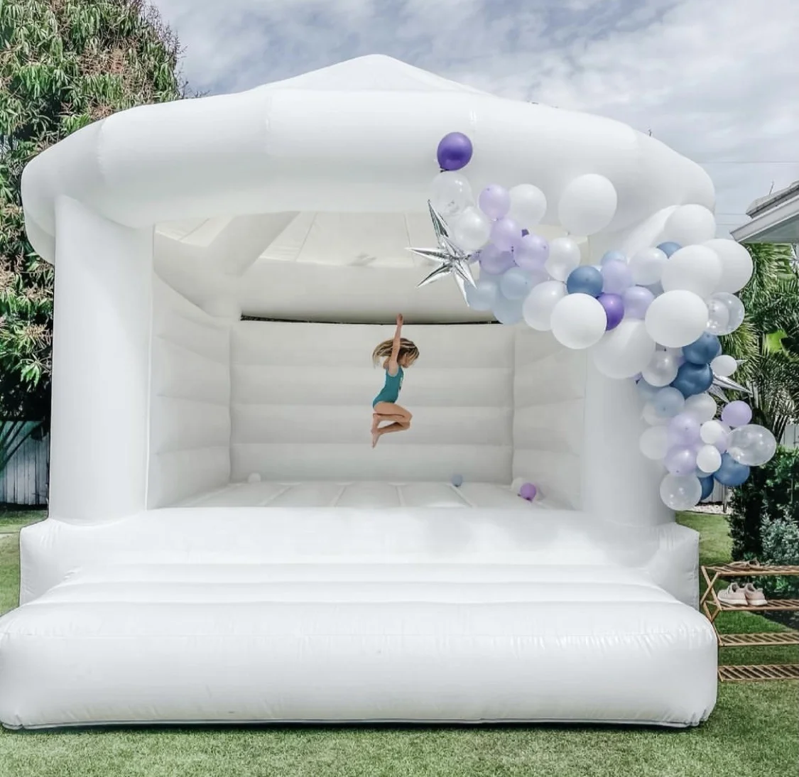 Hot Sale White Bouncy House Pastel Jumping Wedding Bounce Castle
