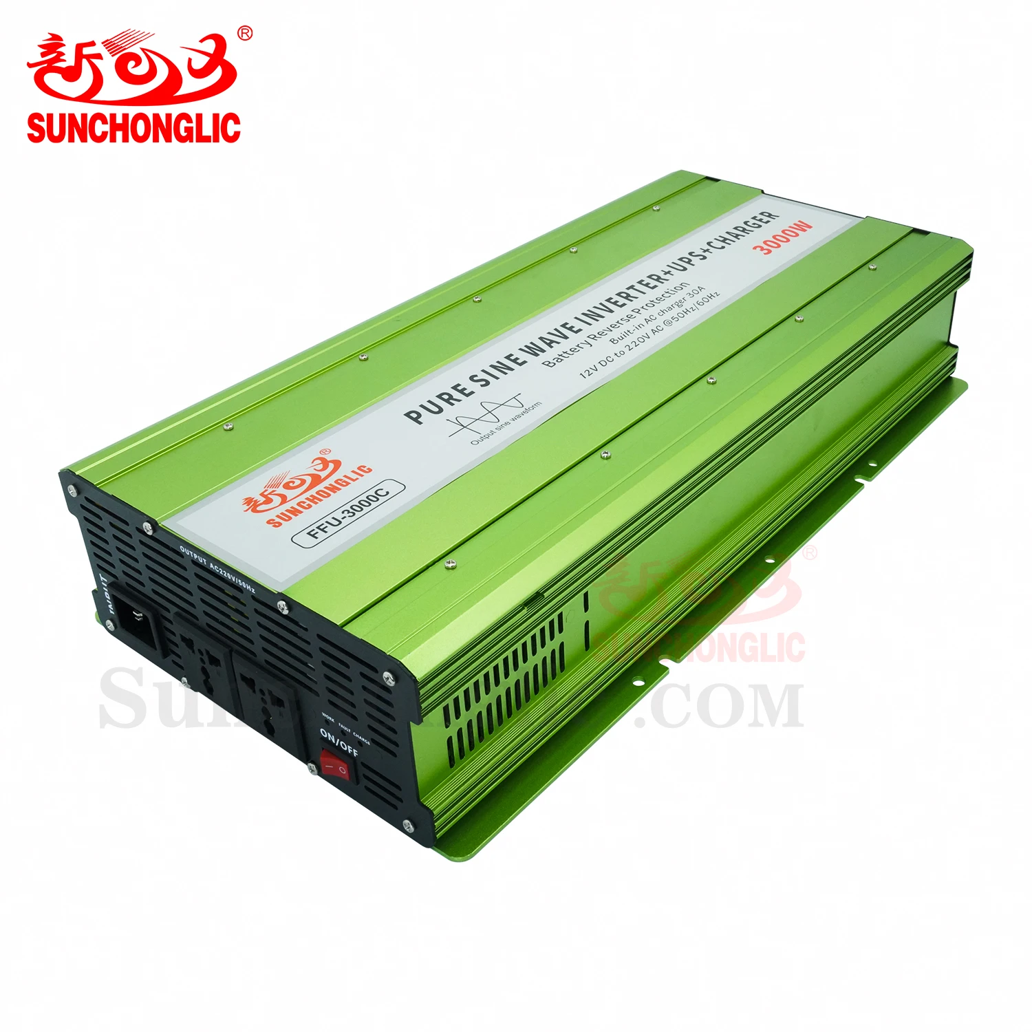 Sunchonglic inverter ups power inverter 12V 3000W pure sine wave inverter with 30A AC charger