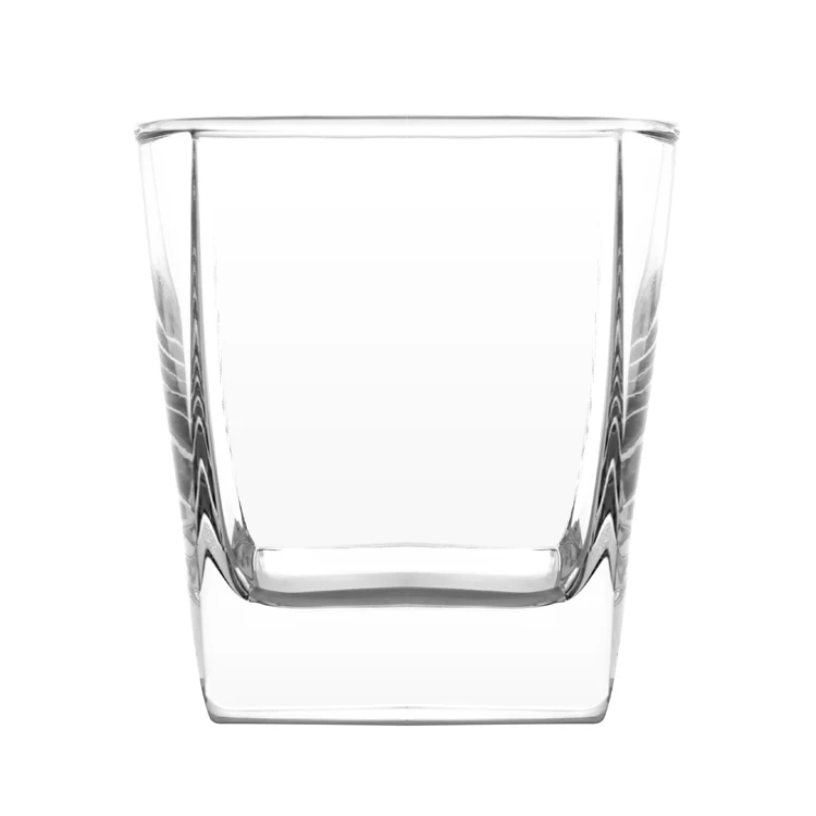Old Fashioned Heavy Base Square Rocks Glass 9 OZ Whiskey Glass for Alcohol Whiskey Bourbon