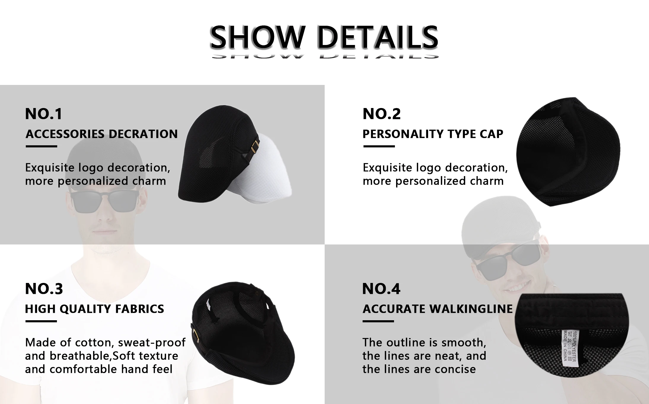 Homm Custom Logo Plain Summer Men Newsboy Breathable Beret Driving Sun Flat Adjustable Beret