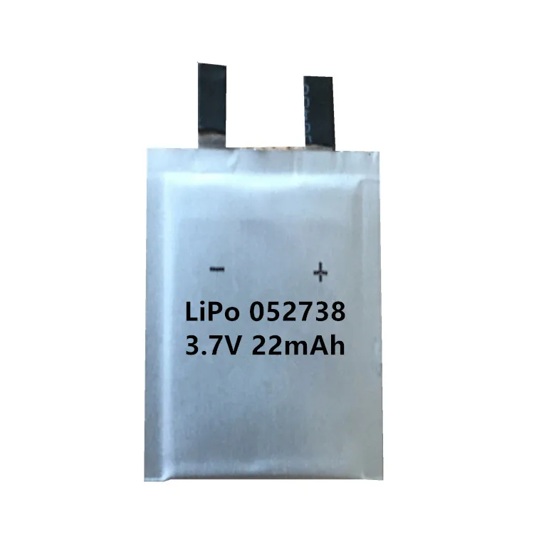 Ультратонкая аккумуляторная батарея 052738, тонкая аккумуляторная батарея LiPo 3,7 в, 22 мАч, толщина 0,55 мм