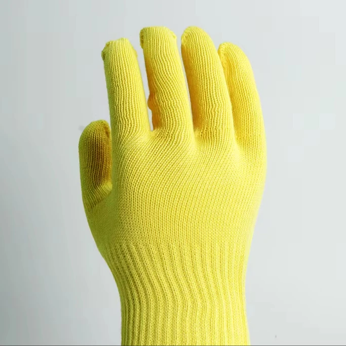 Grade 4 Yellow Work Safety Gloves Anti-Cut & Fireproof Cut-Resistant Aramid Heat-Insulated Hand Protection