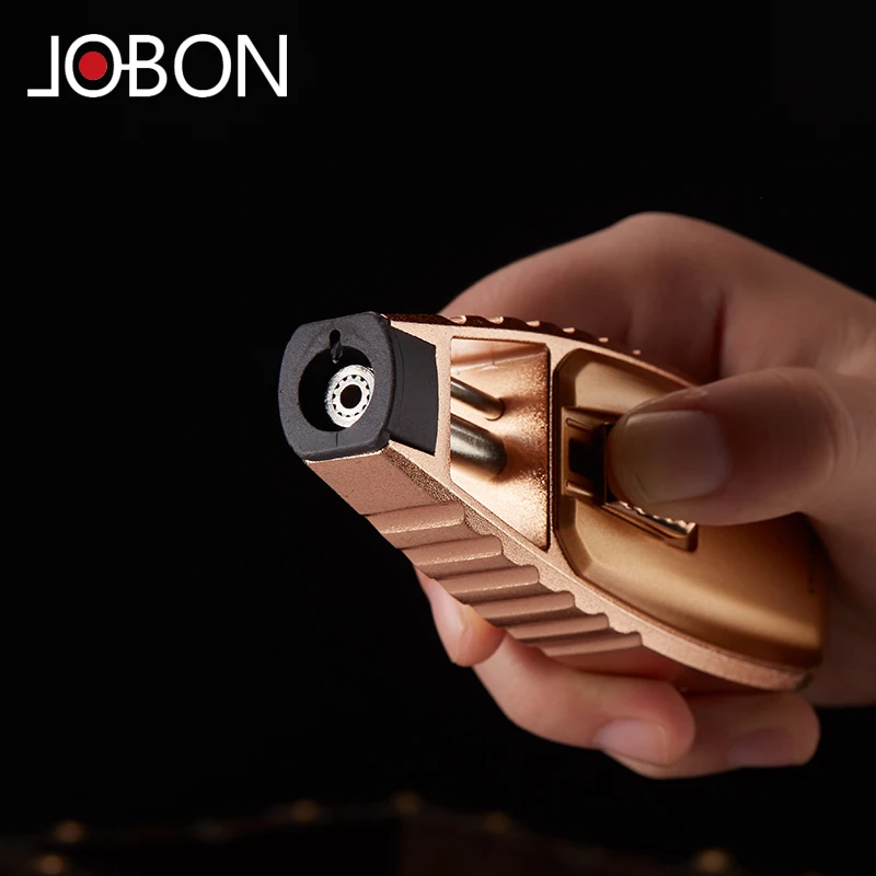Металлическая зажигалка для сигарет JOBON с логотипом на заказ оптовая продажа Бутановая струйная газовая