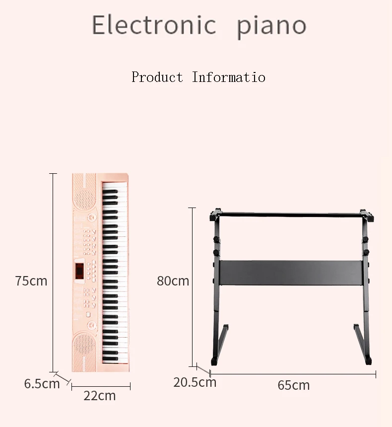 61 Keys Electronic Chord Keyboard Electronic Piano Instrument Fingered Electronic Organ Music Keyboard Kids Toy
