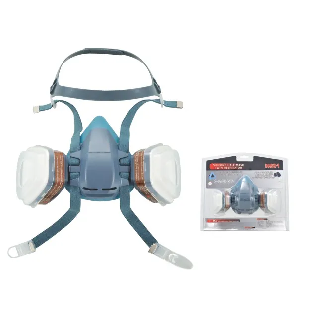 Factory Outlet Half Face Gas Mask Chemical Respirator With Double Filter For Fire Fighting Parts