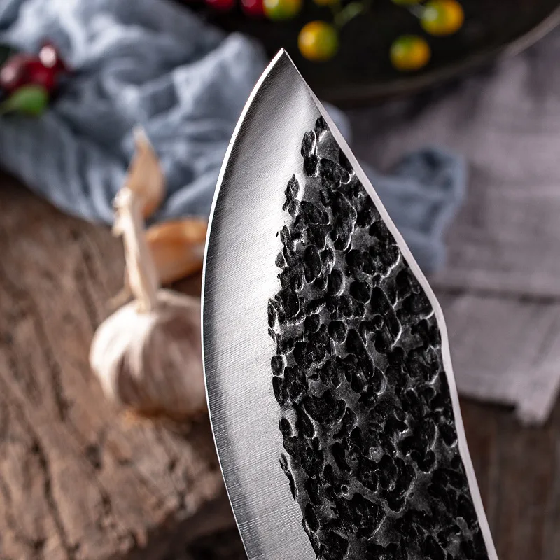 7 inch High quality handmade high carbon steel wenge wood handle  Sharp kitchen chef professional Skinning Slaughter knife