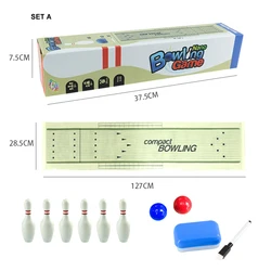 Adults and kids team bowing board game and table top curling game
