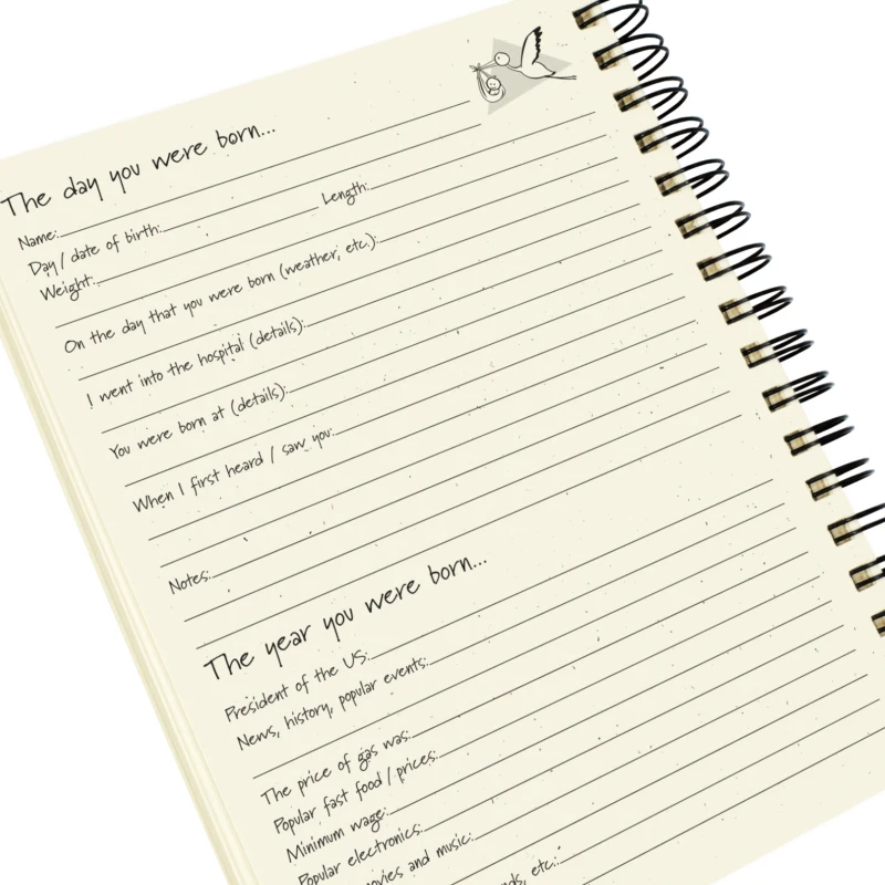 Customized baby birth journal memory book dot grid notebook notepad planner custom printing Pregnancy preparation diary