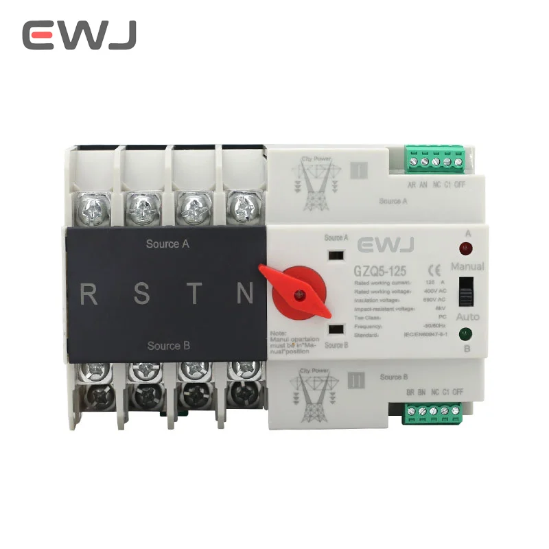ATS Automatic Transfer Switch 63A 100A 220V 2P 3P 4P For Solar System isolator switch Changeover Switch Ats