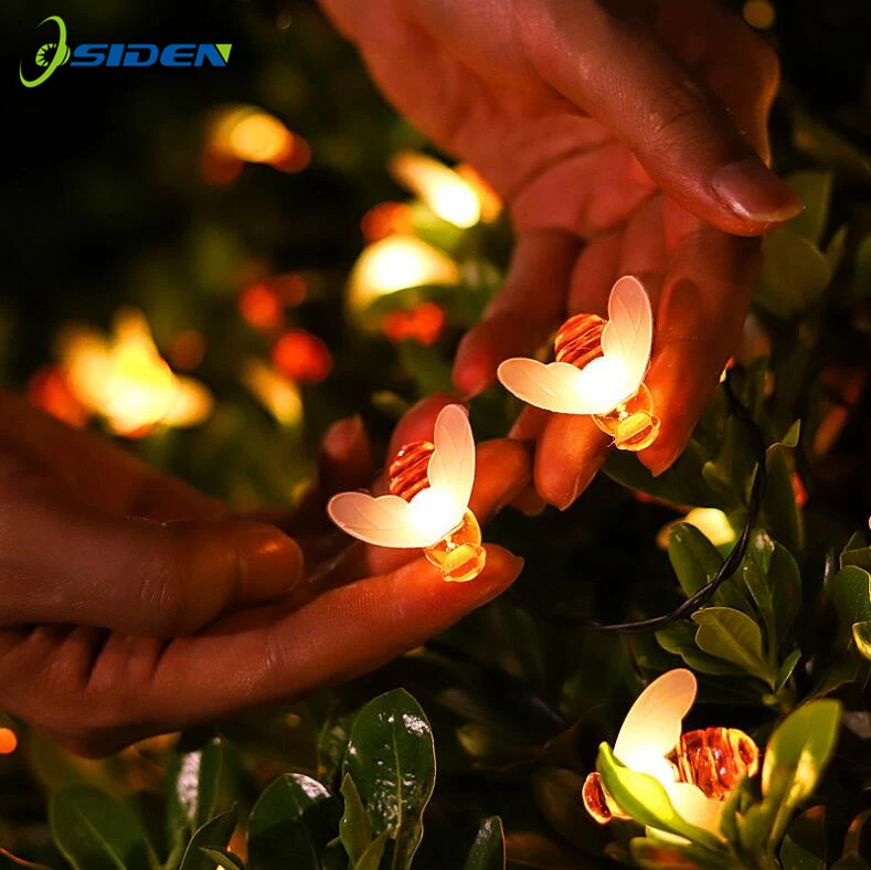 Osiden bees animal solar fairy lights 12M100LED wall decorative led light christmas lights outdoor  rechargeable solar panel