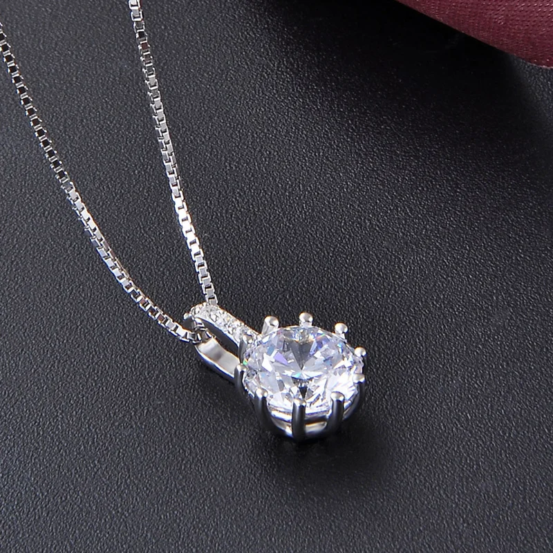 Classic Wedding Necklace Set Silver 925 Wholesale Shiny Cubic Zircon Necklace