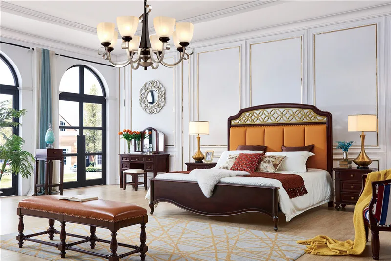 Wholesale modern bedroom  furniture wooden bed