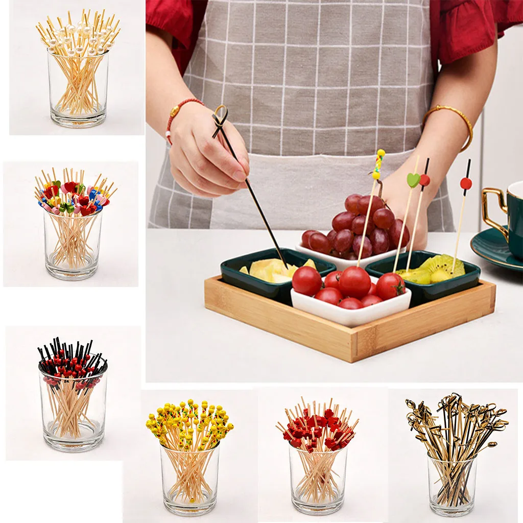Eco Friendly Bamboo Skewer Manufacturer Decorative Wholesale Bamboo Skewers Fruit Picks