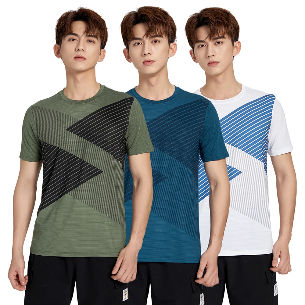 
New style sport T shirts high quality fitness breathable running T shirts for men custom logo printed T shirts 