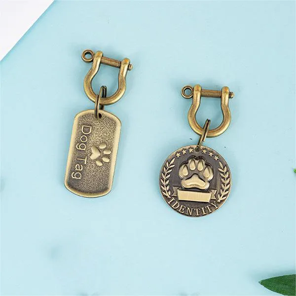 Free sample no moq manufacture double sides design pet paw custom logo dog tag