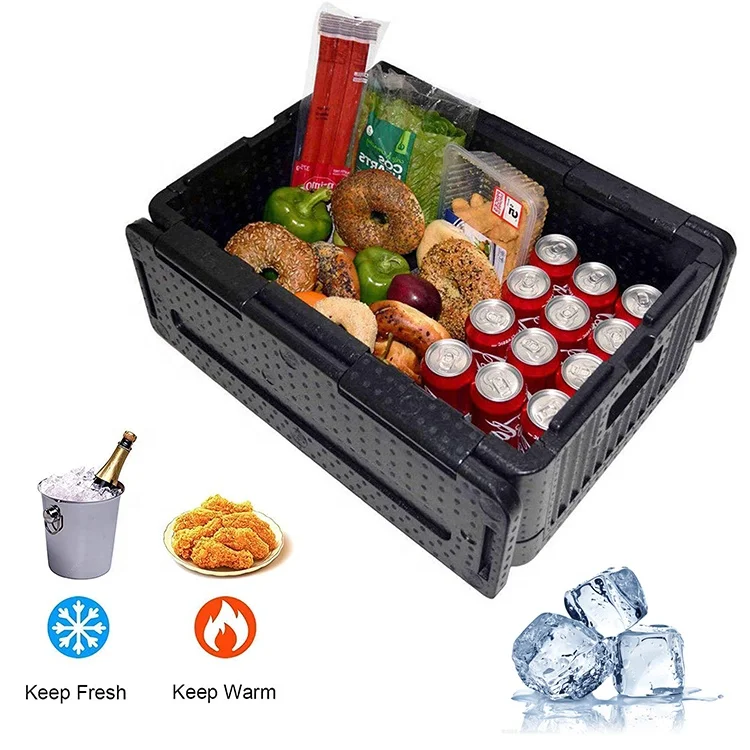 Wholesale High Quality Foldable EPP Foam Flip Box Collapsible Iceless Cooler Box Food Blank Opp Bag Outdoor Camping OCPO Kitchen