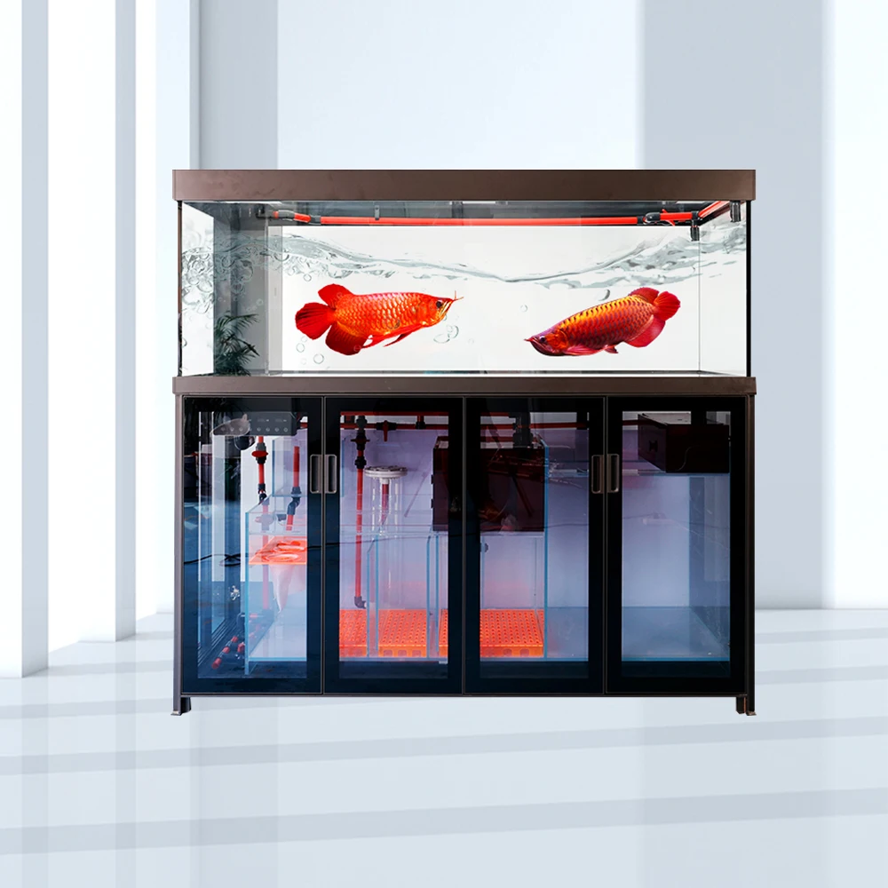 cheap price large super white glass fish tank freshwater cuboid arowana fish tank supplier