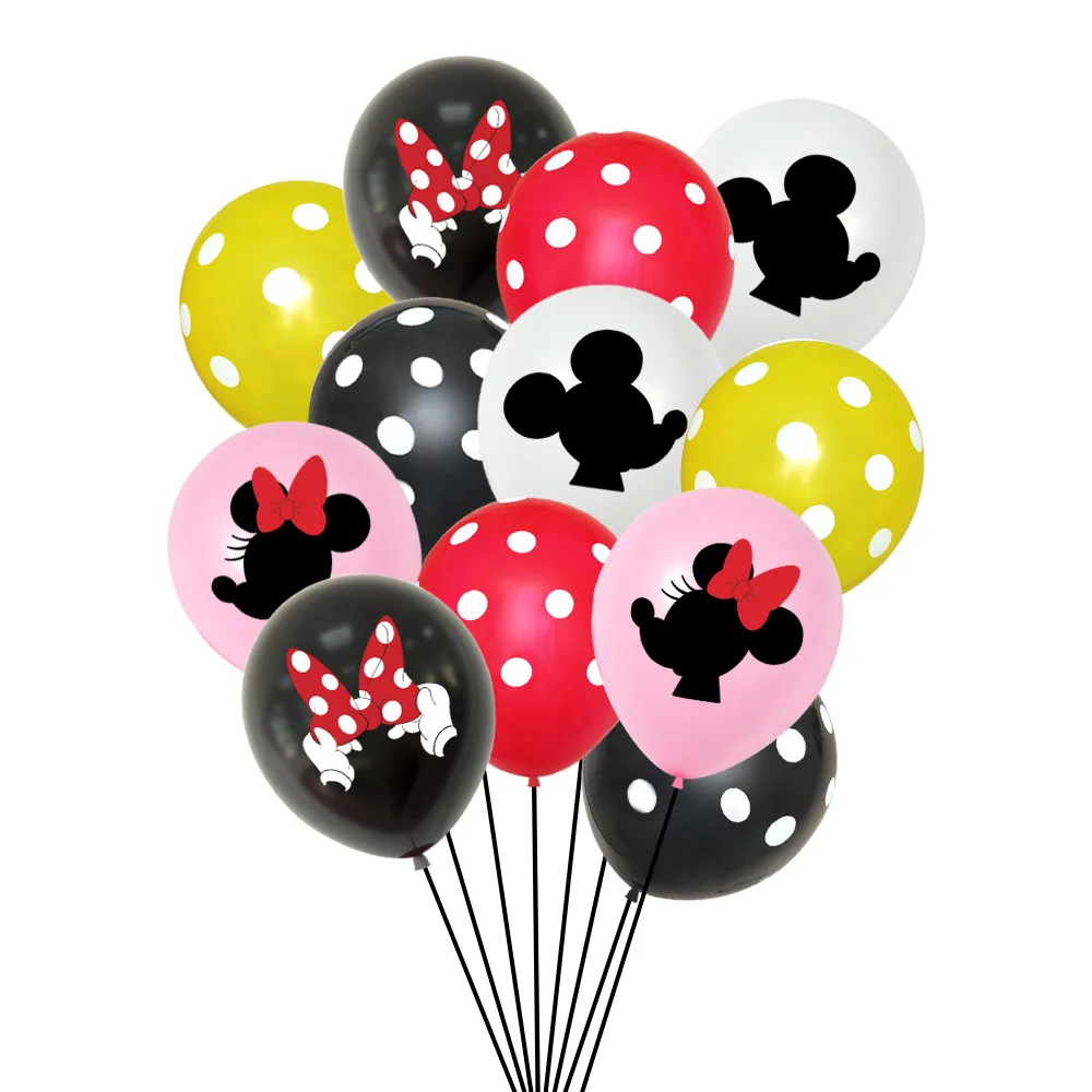 Amazon Hot Sale Mickey Minnie BowKnot Latex Balloon Girl Birthday Party Decoration Cartoon Mouse Theme Party Supplies