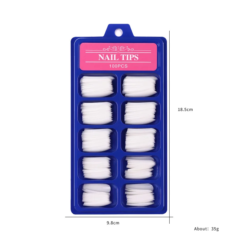 European and American long ballet tips Wear a small blue box full sticker Ballet False Nails Color Solid press on Nail Patch