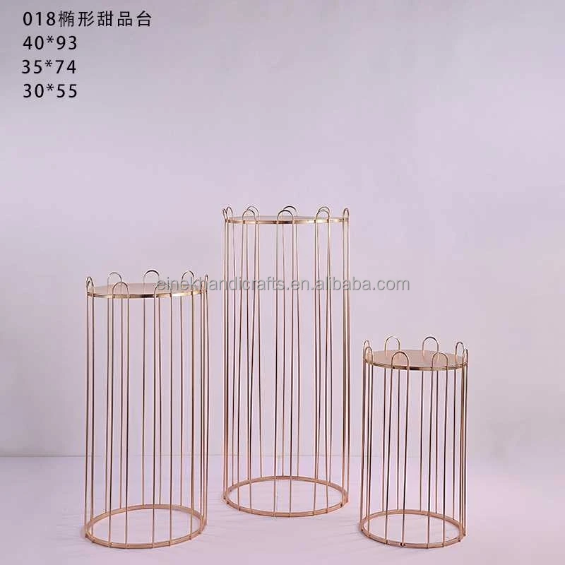 Wedding Party Dessert Table Stand Plinths Backdrop Props Decoration Dessert Golden Cake Stand Flower Pedestal Metal Gold Plinth