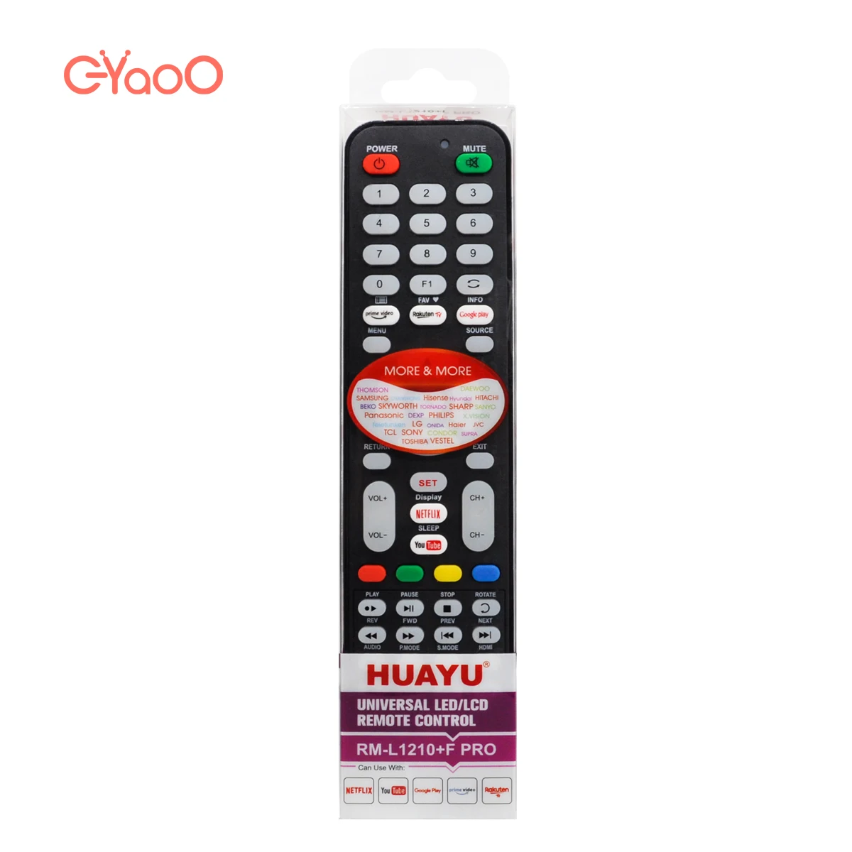 HUAYU RM-L1210+F PRO TV Controller Wireless Functions LED LCD Universal TV Remote Control