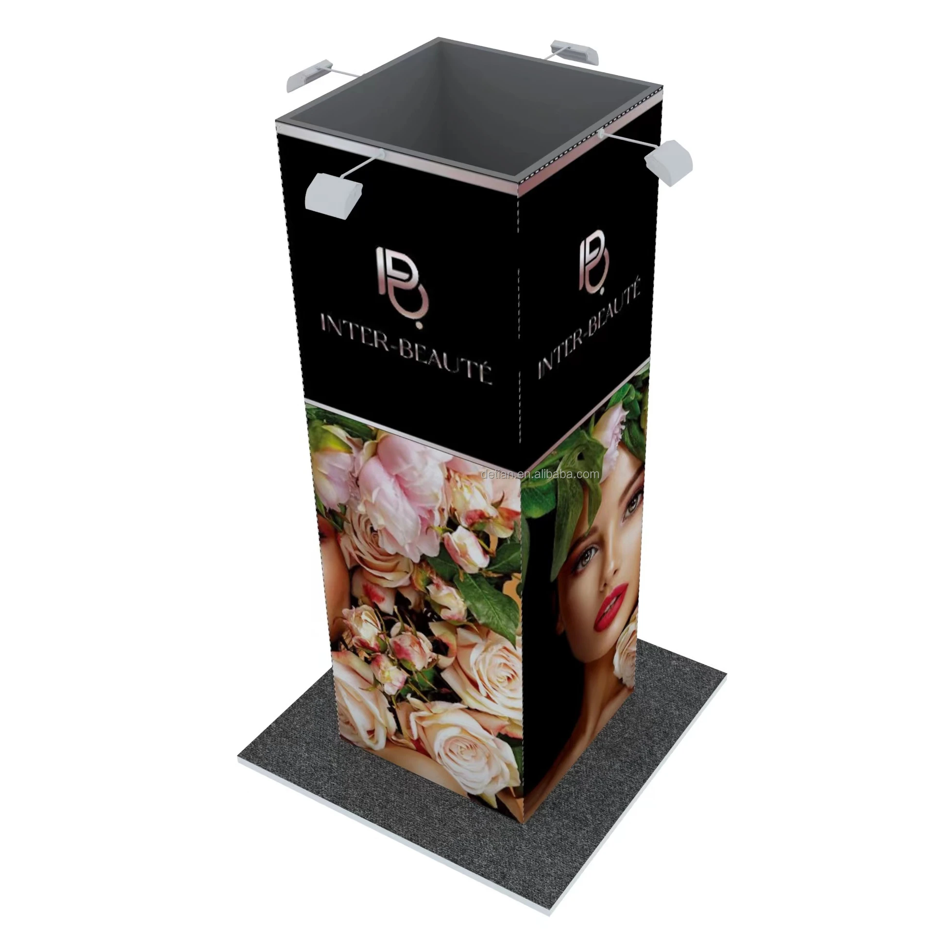 fast build trade show tower portable exhibition booth aluminium frame expo display backlit display booth led backdrop