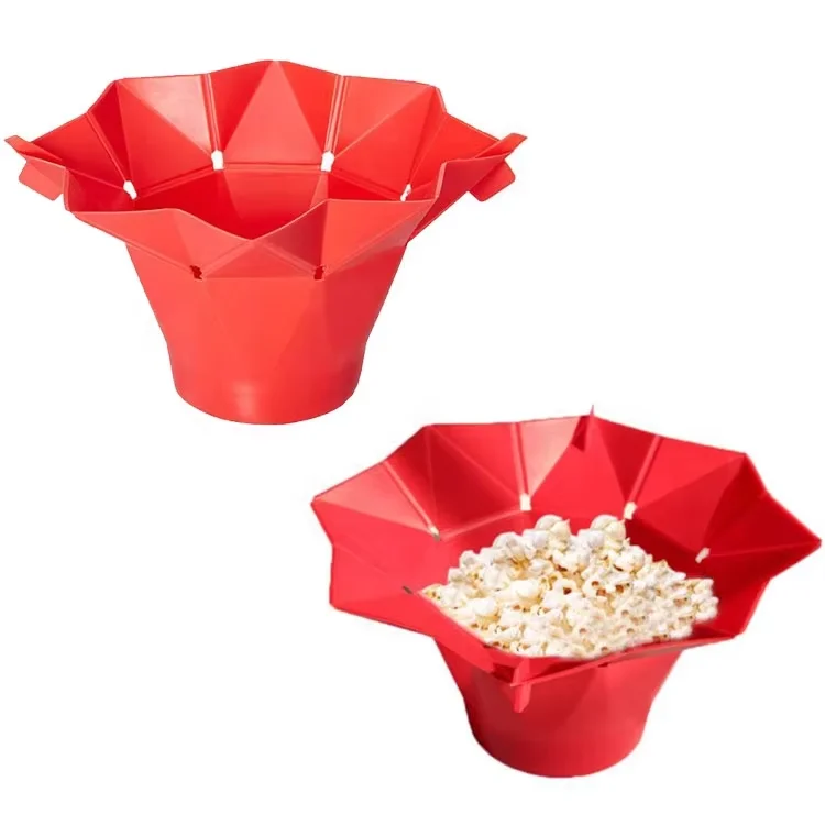 Collapsible Silicone Popcorn Maker | Microwave Safe, BPA-Free Popcorn Bowl for Home and Kitchen