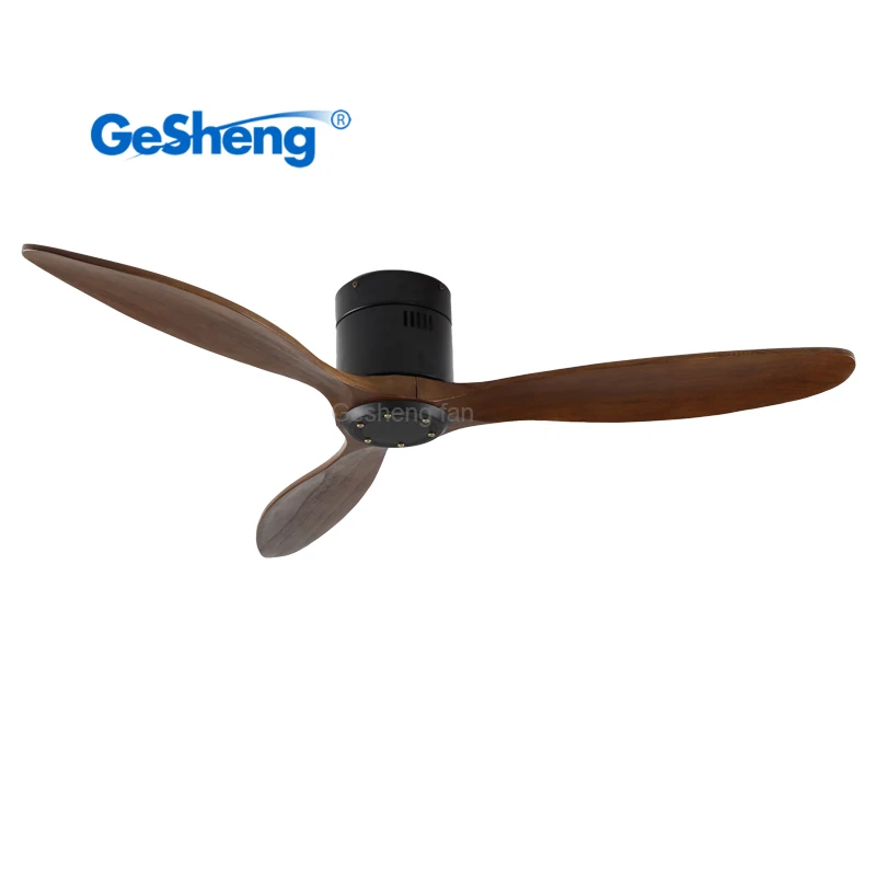 Household 3 solid wood blades 52 inch modern electric chandelier remote control ceiling fans