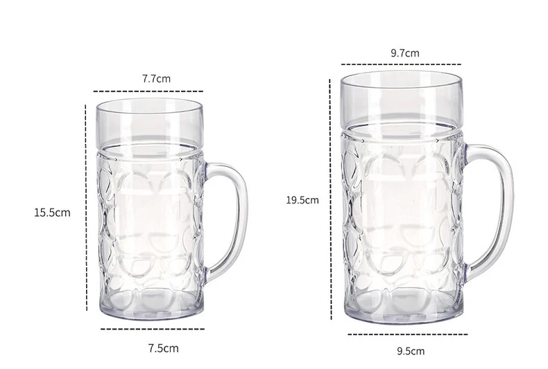 16oz/32oz Large Beer Glasses Bar Alcohol Cups Pub Drinking Mugs Stein Water Cups For Bar With Handle