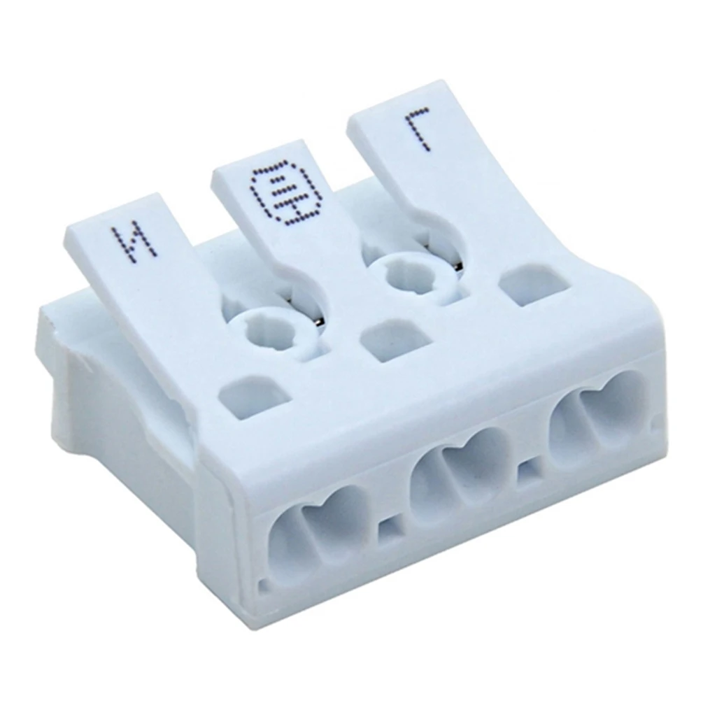Low Voltage Electrical Wire Connectors Cable Wiring Quick Splice Clamp Terminal Block 3p Easy Fit For Led Strip Connector