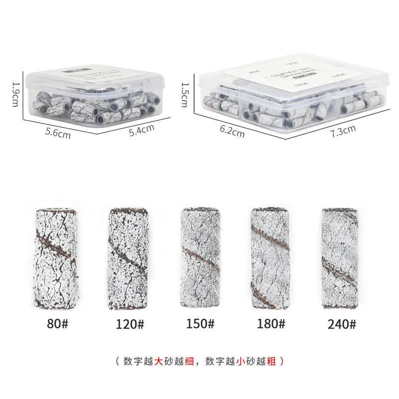 Ready To Ship Small Nail Drill Mandrel Bits 3mm Small Mini Nail Sanding Bands Box For Nail Drill