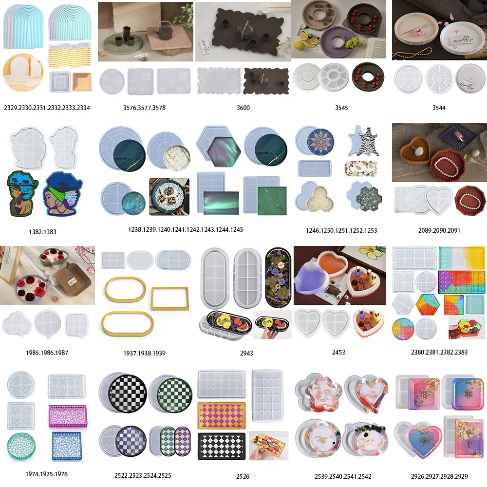 Wholesale Home Decoration DIY Fruit Plate Dish Tray Crystal Plaster Epoxy Resin Silicone Mold