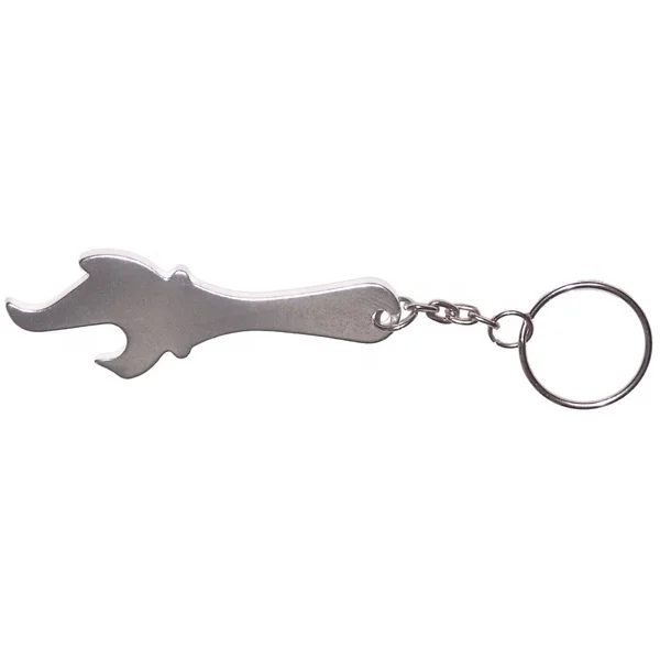Yiwu Promotional Torch and flame shaped aluminum bottle opener with key chain / key ring