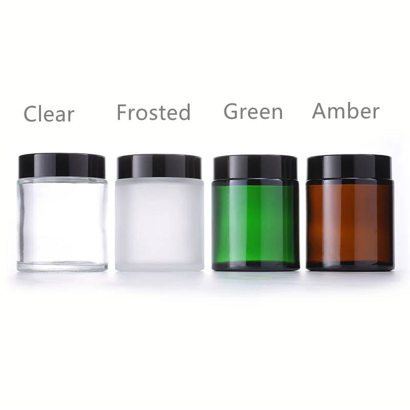 Luxury Rountable Lampite Frosted Glassdecorative Lighting Screw Lid Table Lights with White Cosmetic Glass Plastic Cosmetic Jar