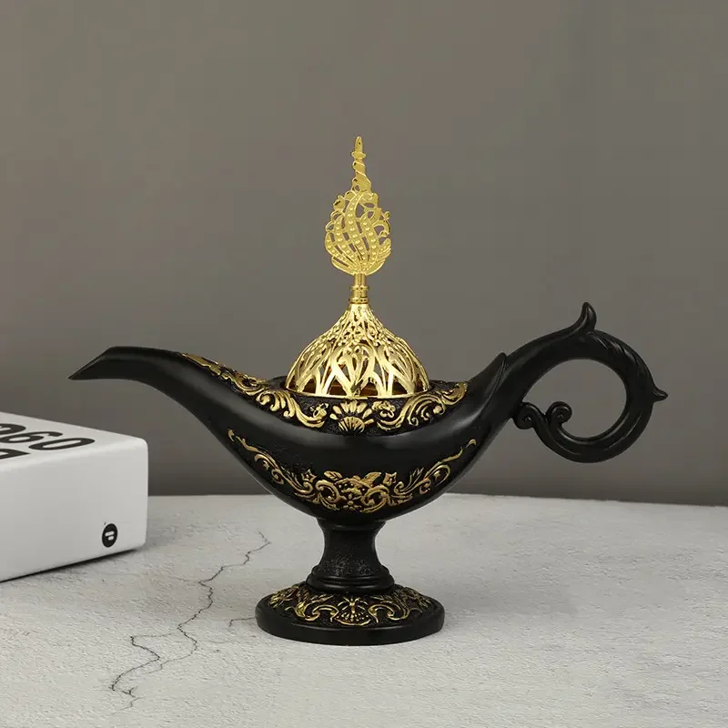 God lamp shape resin craft hollow gold embossed fine home hotel decorative aromatherapy stove