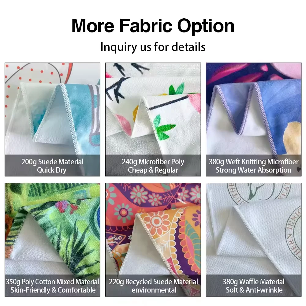 OEM Print Microfiber Suede Personalised Quick Dry Sand less Recycled Plastic Summer Beach Towel with Logo Custom Print