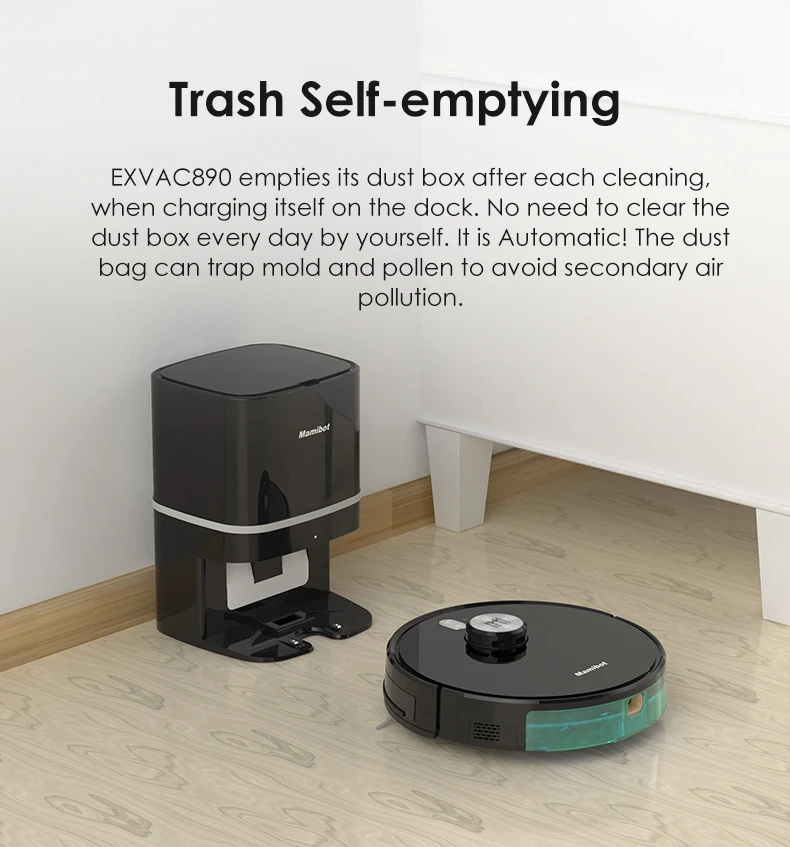Laser Robot Vacuum Cleaner Mamibot EXVAC890 4000pa suction power