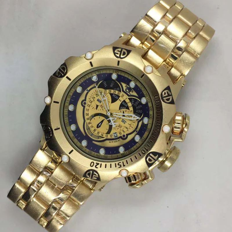 Мужские кварцевые часы Invi 2022 Золотая указка круглый модный спиральный циферблат с одной застежкой большой