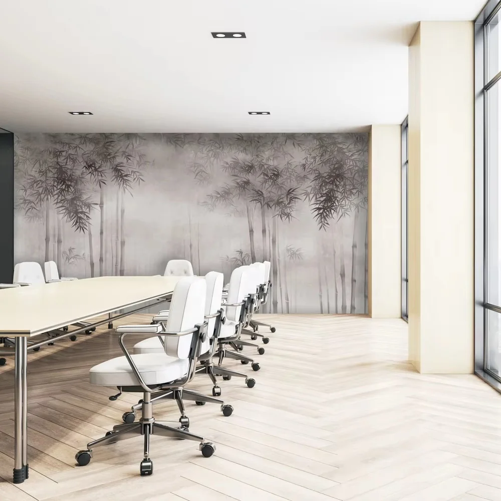 With Wholesale Price Interior wallpaper Zen-like bamboo forest Natural Textured fireproof papier peint mural sample  for free